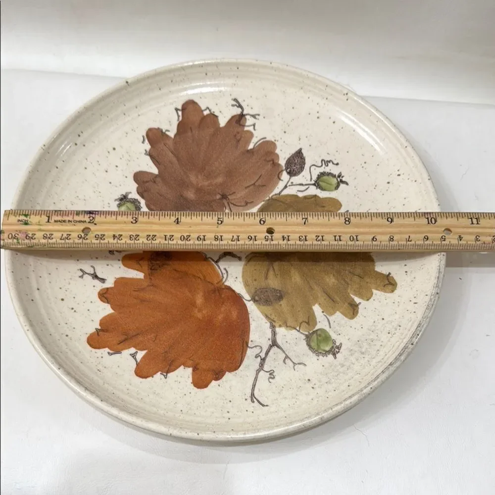 Poppytrail Woodland Gold Brown Orange Autumn Leaf Dinnerware Hand Decorated Set